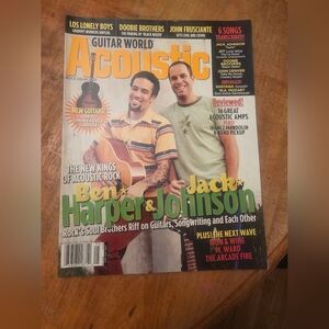 2005 April May Guitar World Acoustic Magazine Ben Harper Jack Johnson Santana